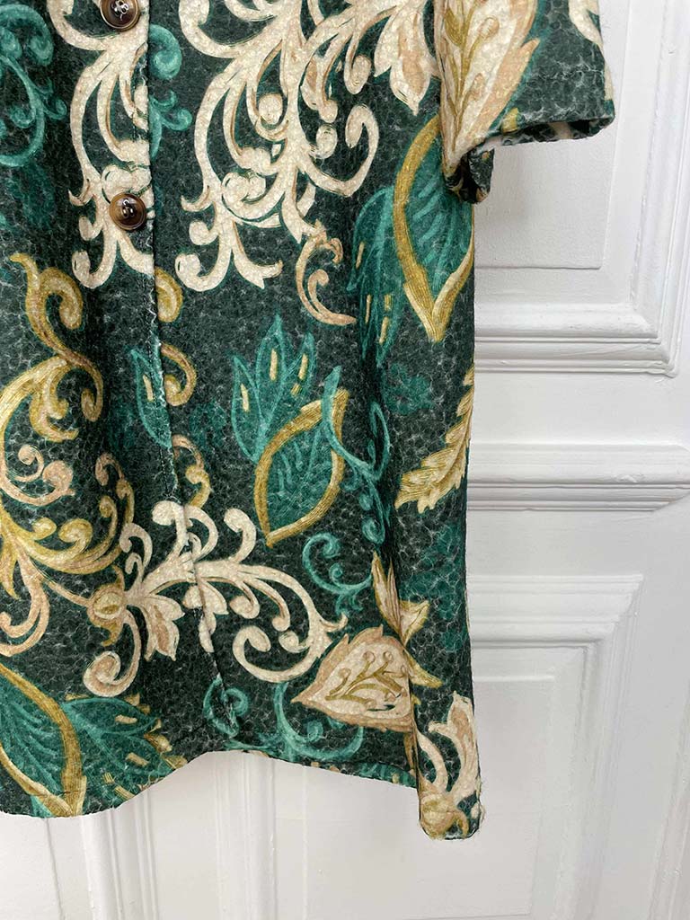 Baroque Print Coat - Forest