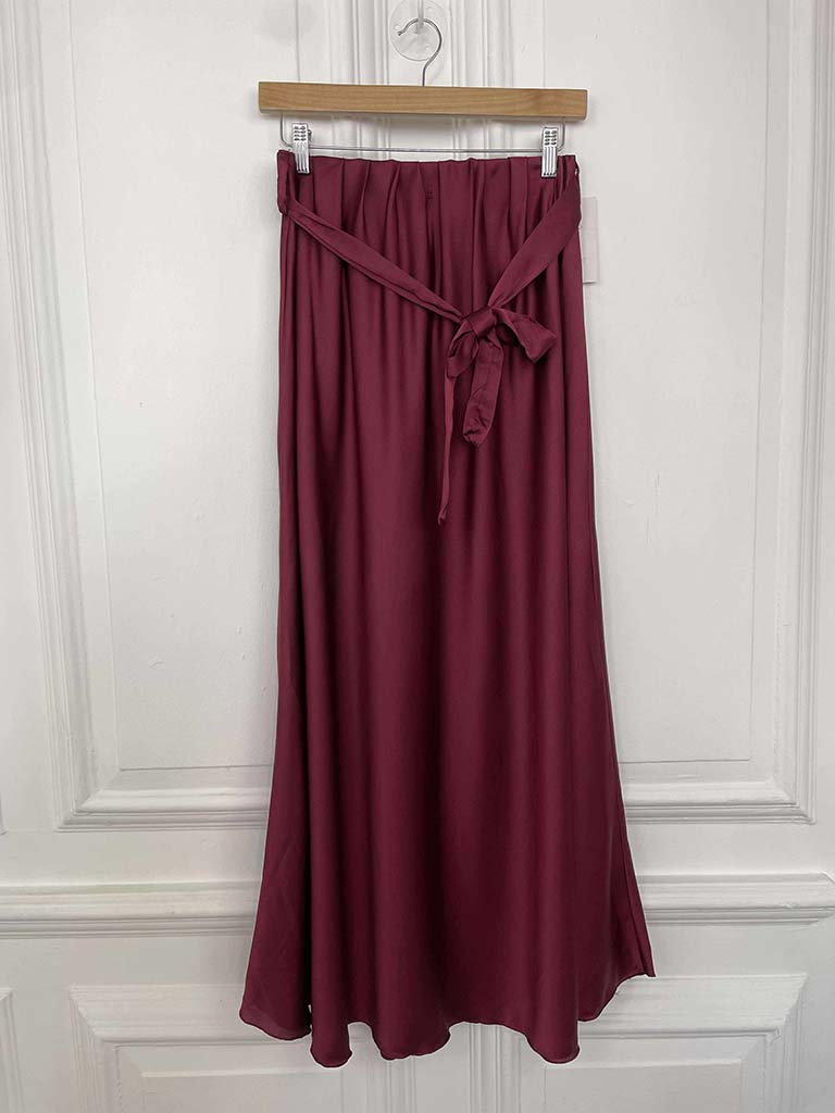 Silk Feel Skirt - Merlot