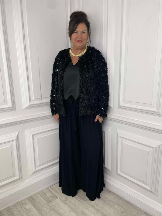 Wide Leg Palazzos - Black