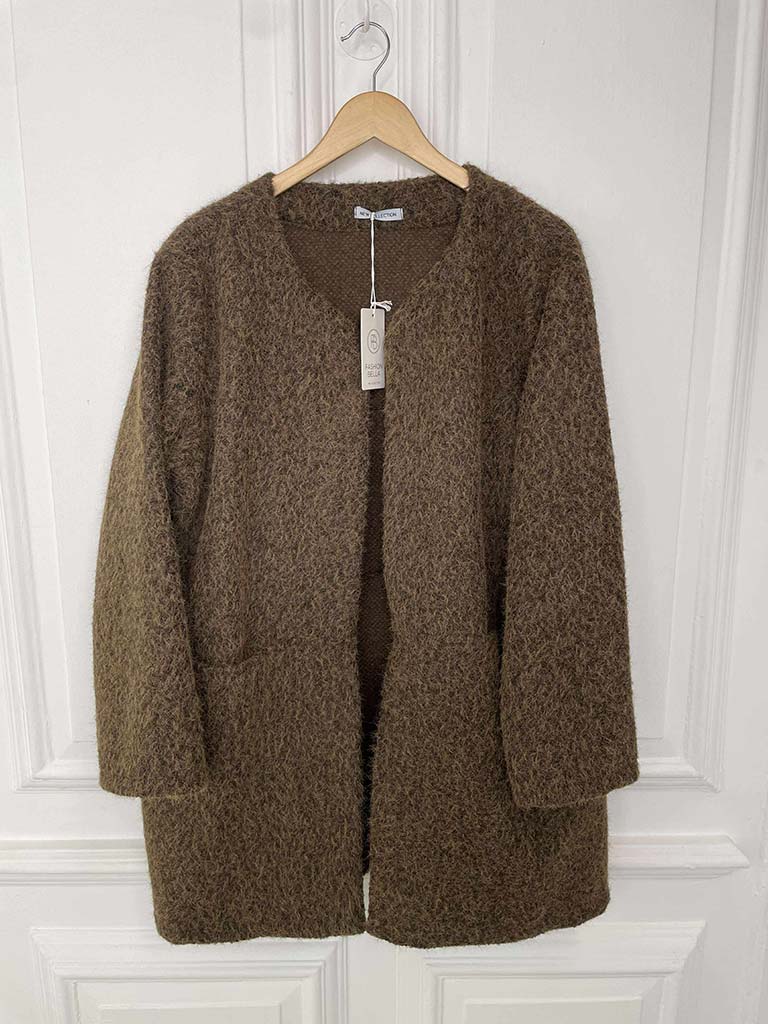 Boucle Corsage Jacket - Chocolate