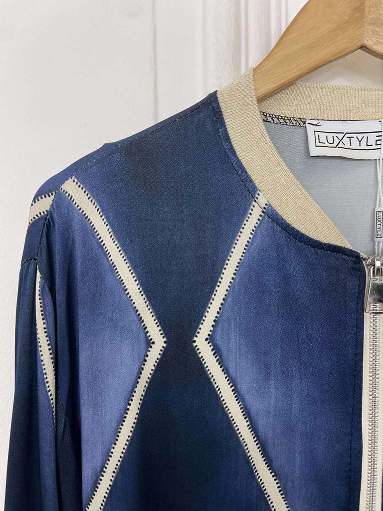 Harlequin Bomber Jacket - French Navy