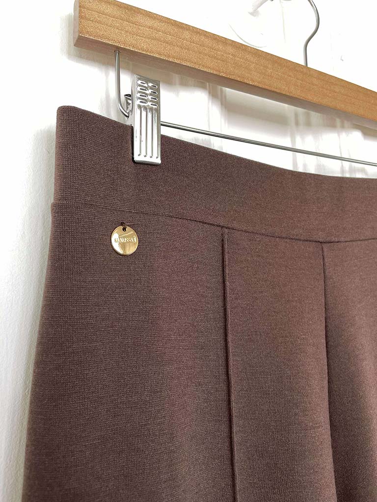 Malissa J Wide Leg Ponte Trousers - Chocolate