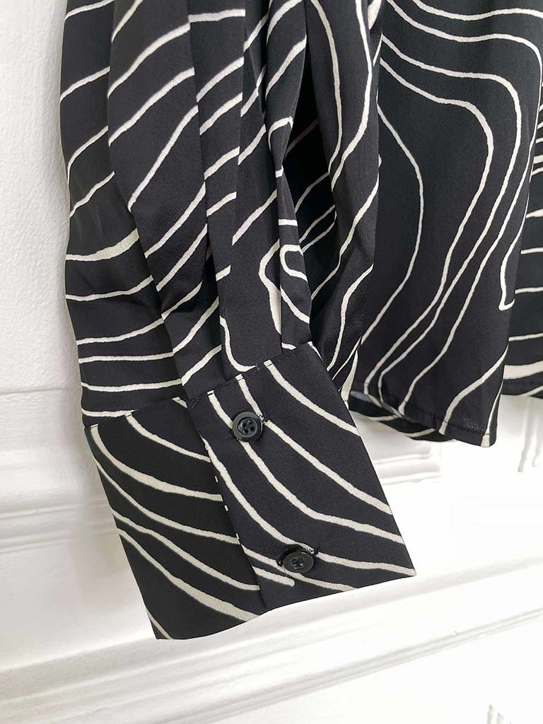 Swirl Silk Feel Shirt - Black
