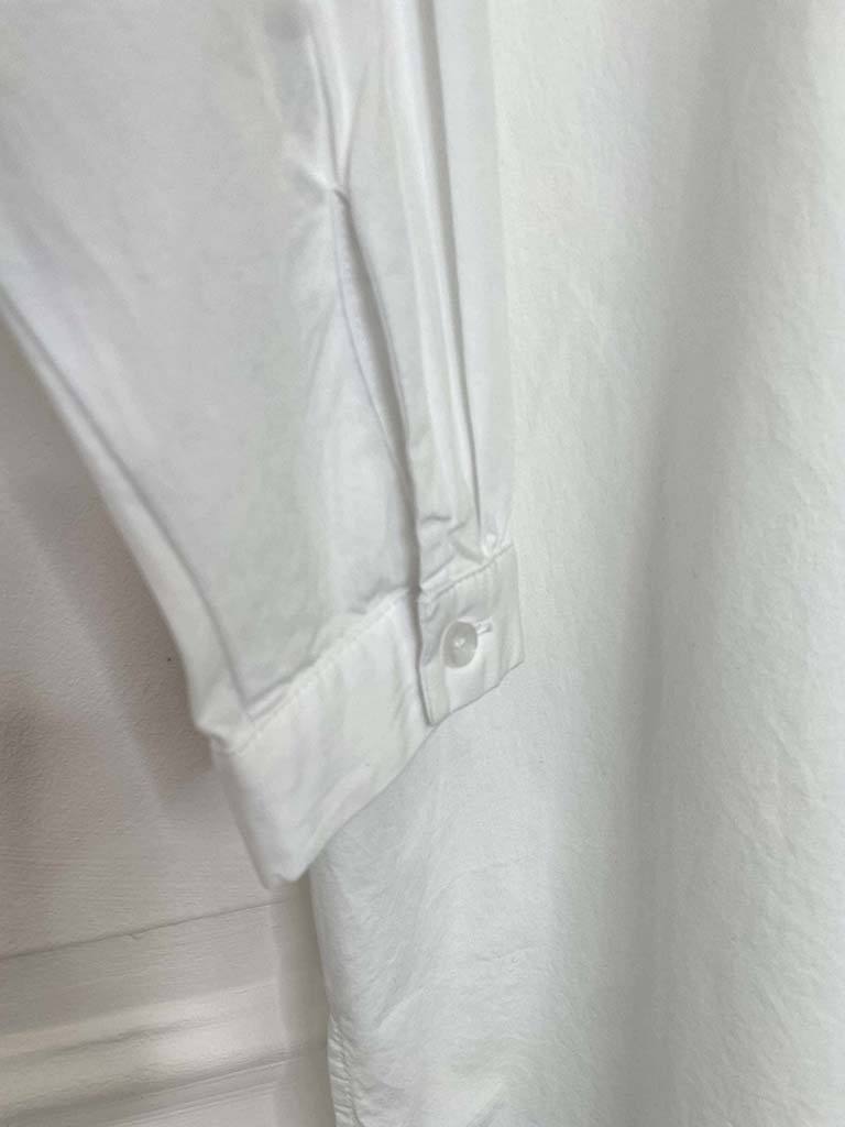 Cotton Spot Print Shirt - White & Navy