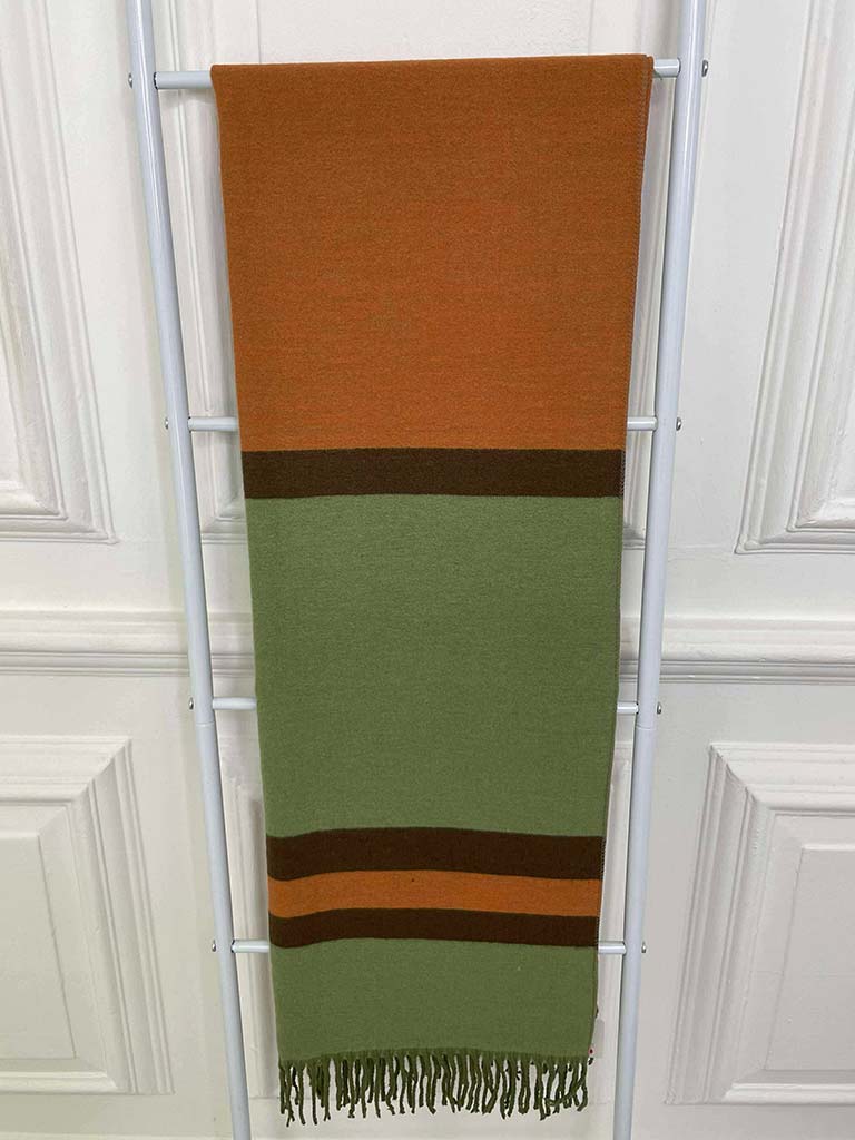Stripe Cashmere Mix Scarf - Pistachio