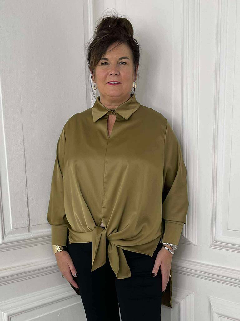 Lusso Silk Feel Shirt - Olive