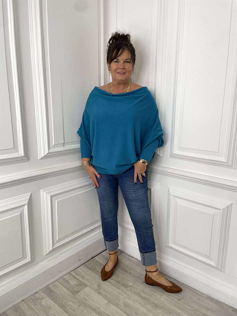 Malissa J Button Back Knit - Teal