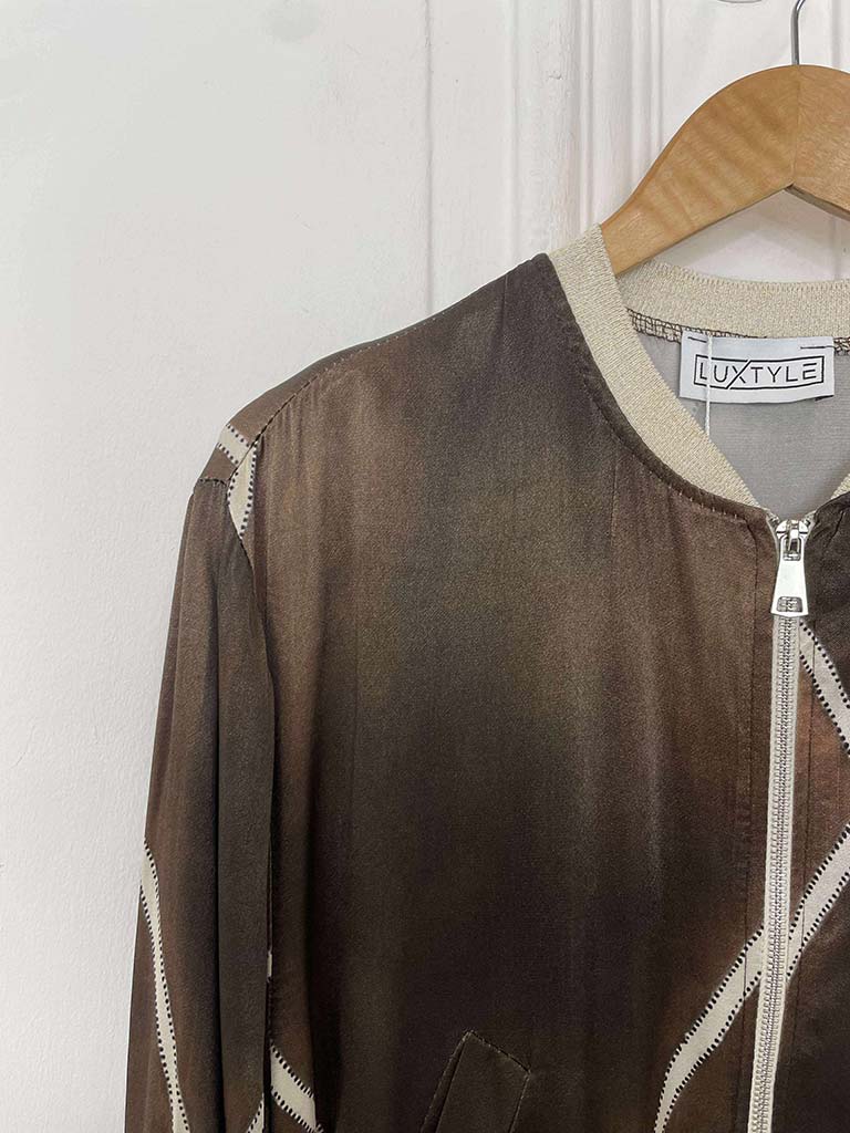 Harlequin Bomber Jacket - Chocolate
