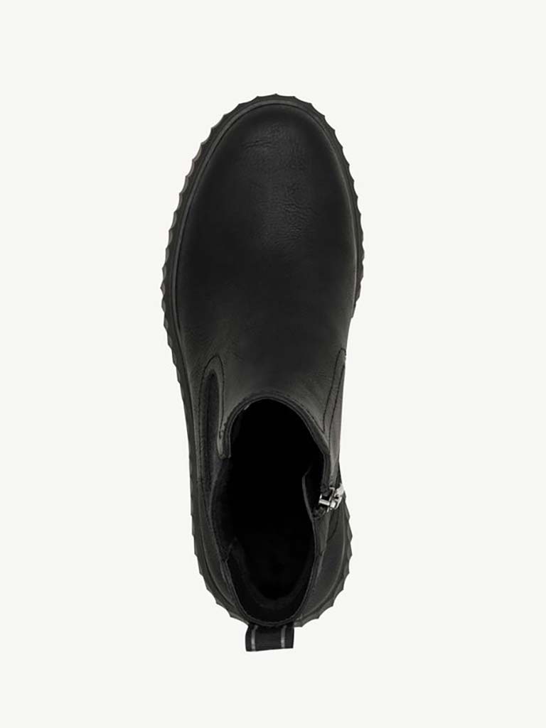 Tamaris Faux Leather Flatform Boots - Black