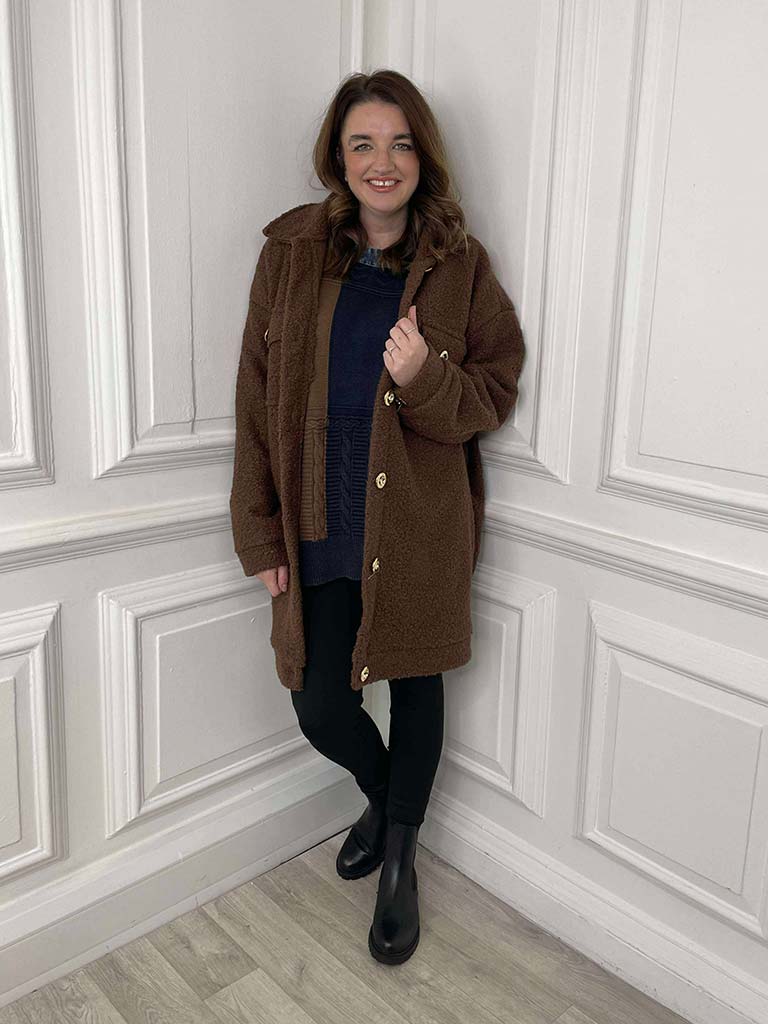 Boucle Boyfriend Jacket - Chestnut