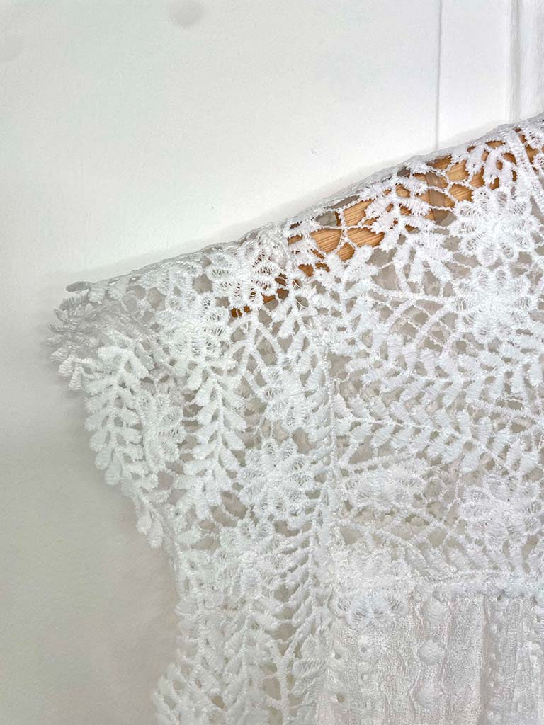 Broderie Anglaise Crochet Top - White