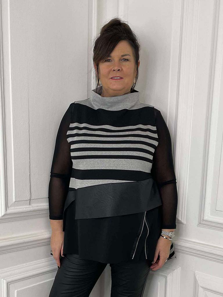 Luxe Mesh Layering Top - Black