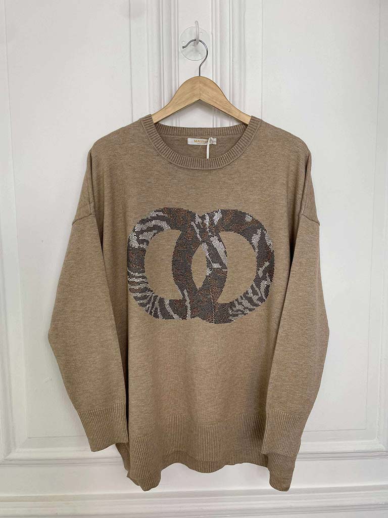 Malissa J Studded Link Knit - Stone