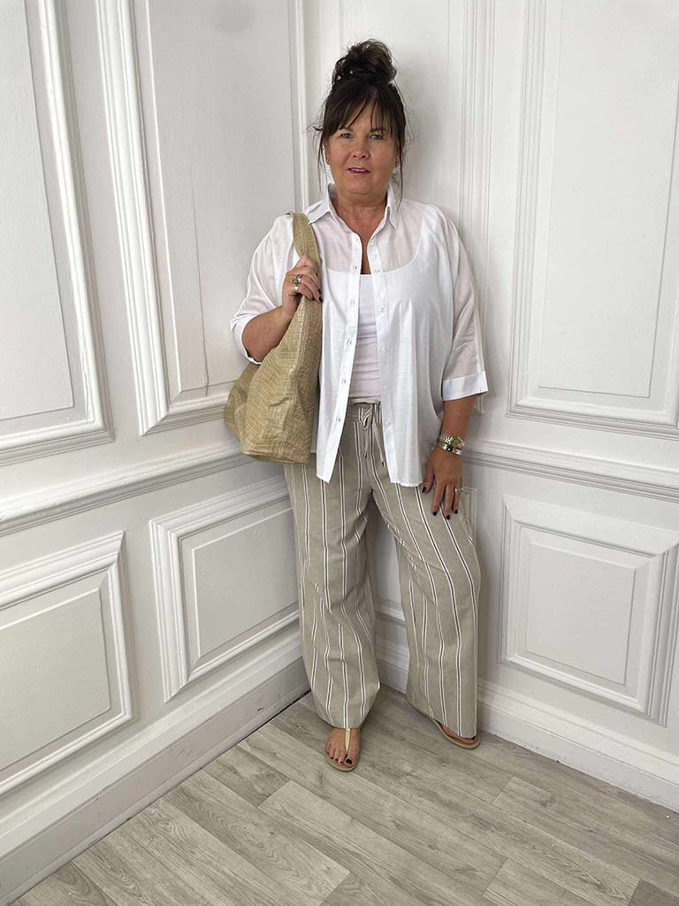 Pinstripe Palazzo Trousers