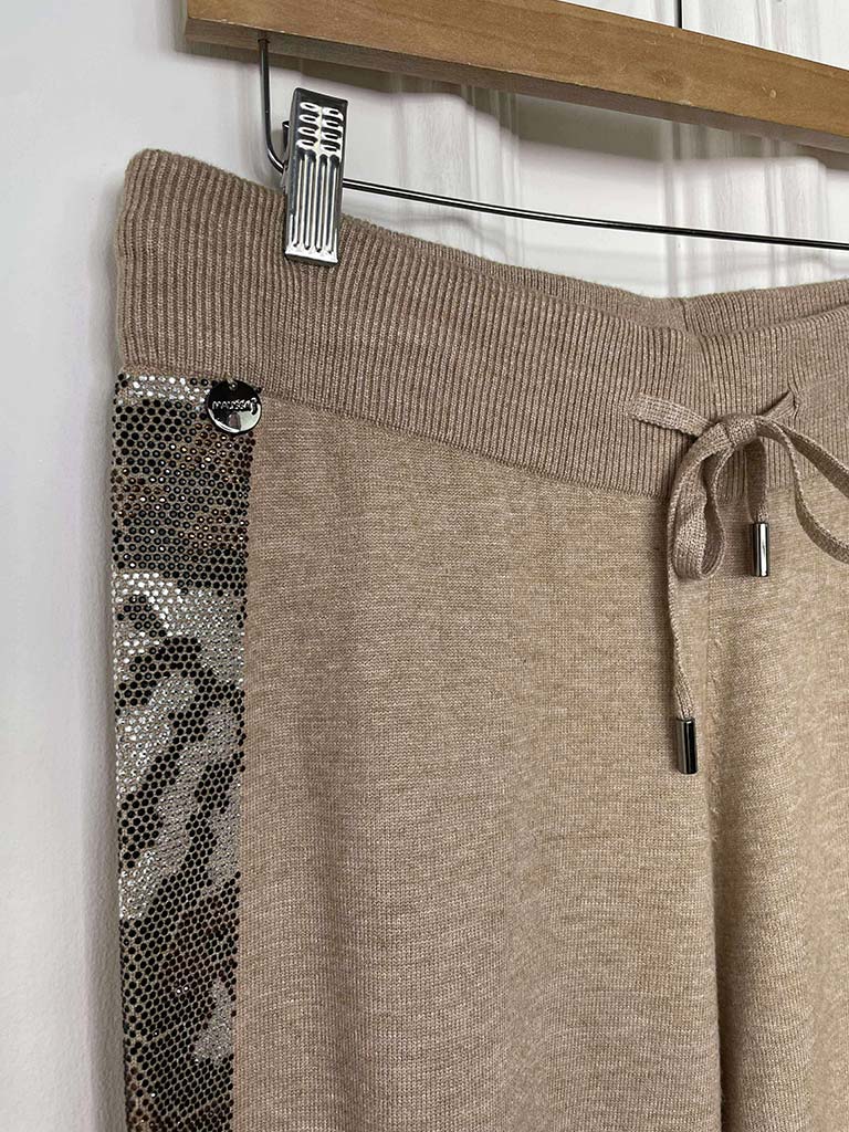 Malissa J Studded Side Stripe Trousers - Stone