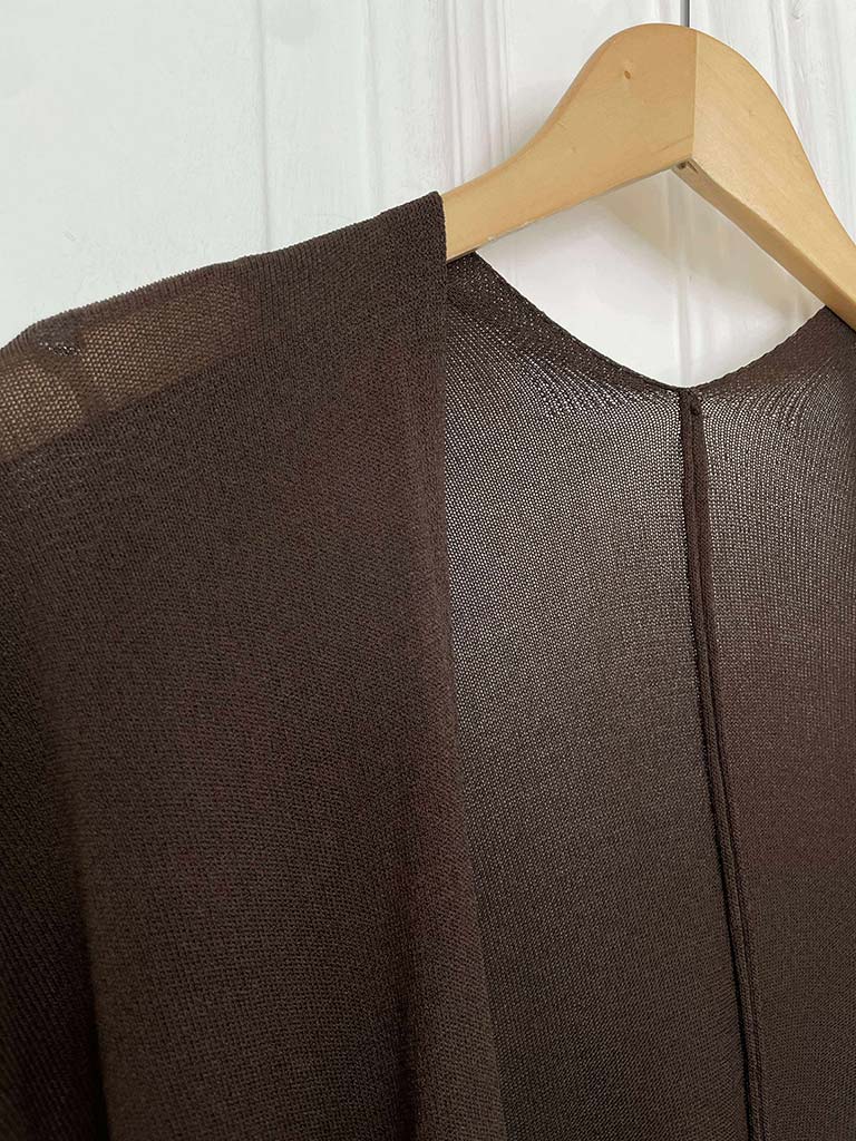Fine Knit Kimono - Chocolate