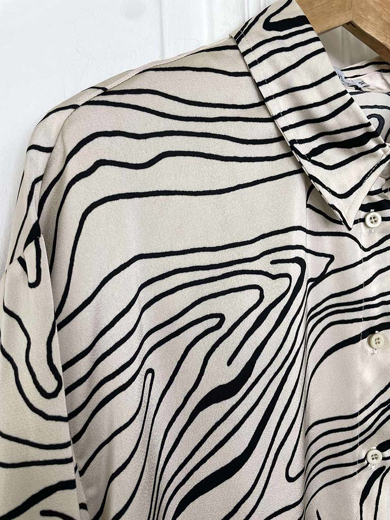 Swirl Silk Feel Shirt - Ivory
