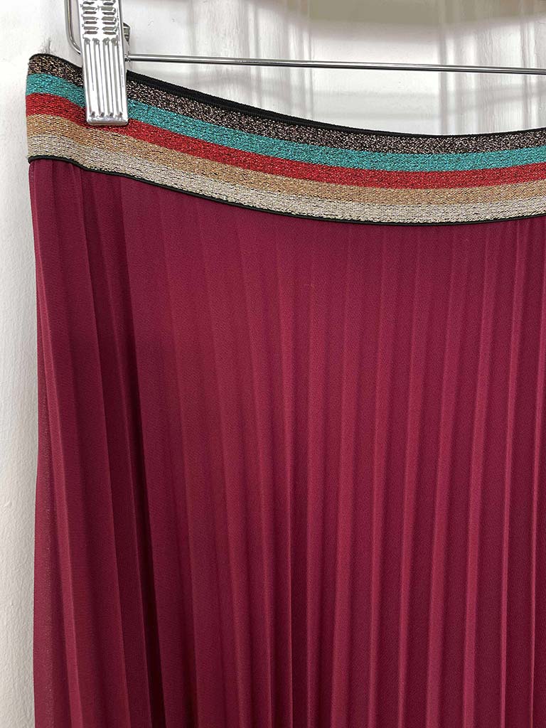 Pleat Maxi Skirt - Merlot