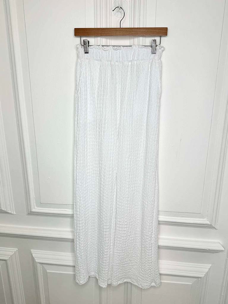 Crinkle Palazzos - White