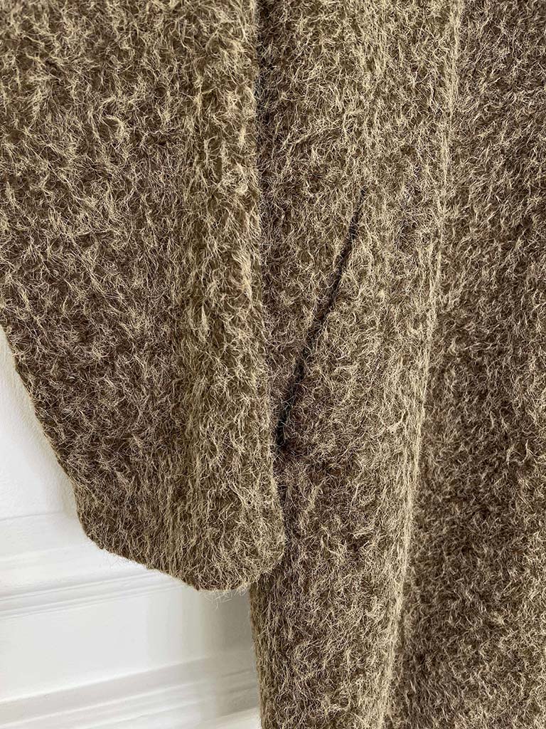 Lapel Collar Felted Coat - Toffee