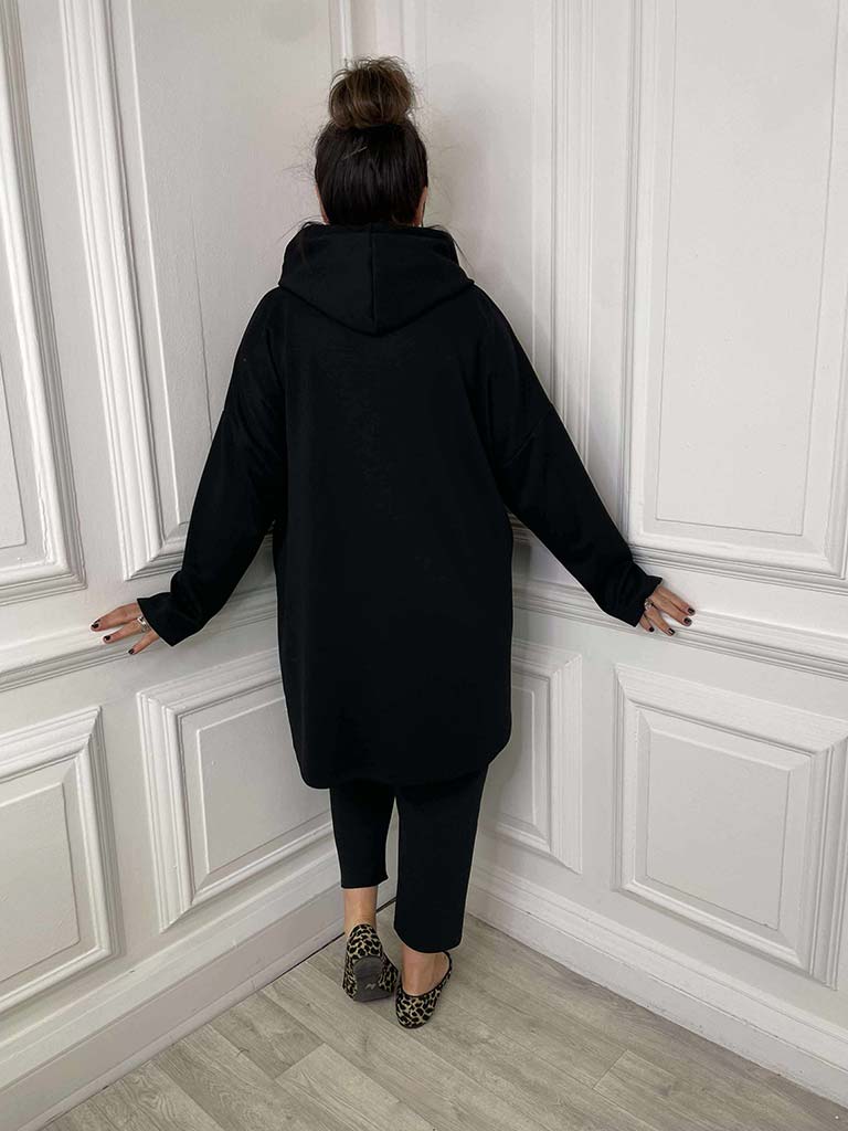 Supersoft Jersey Hoodie - Black Leopard