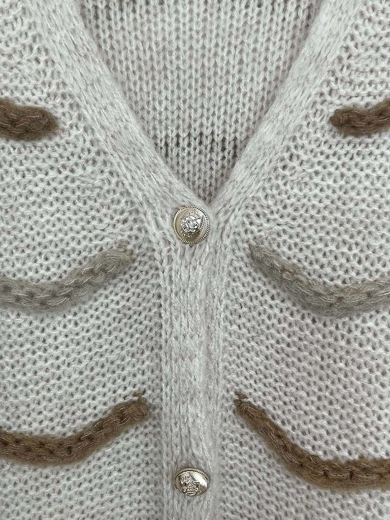 Wave Knit Cardigan - Stone