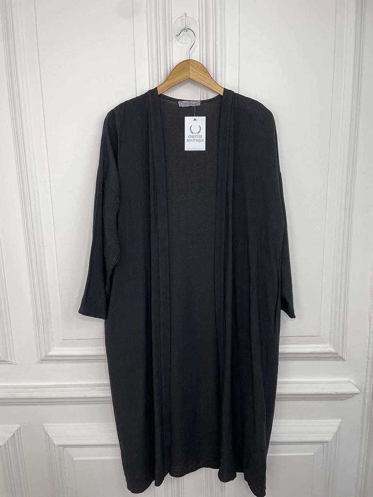Longline Kimono Jacket - Black