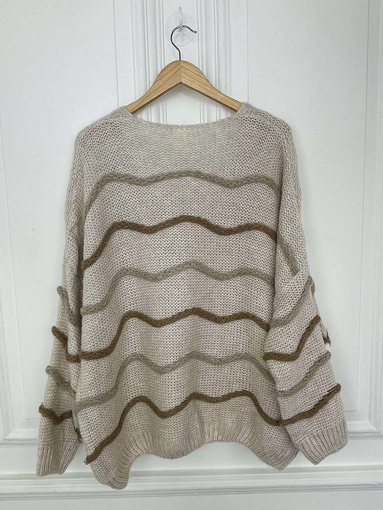Slouchy Wave Knit - Ecru