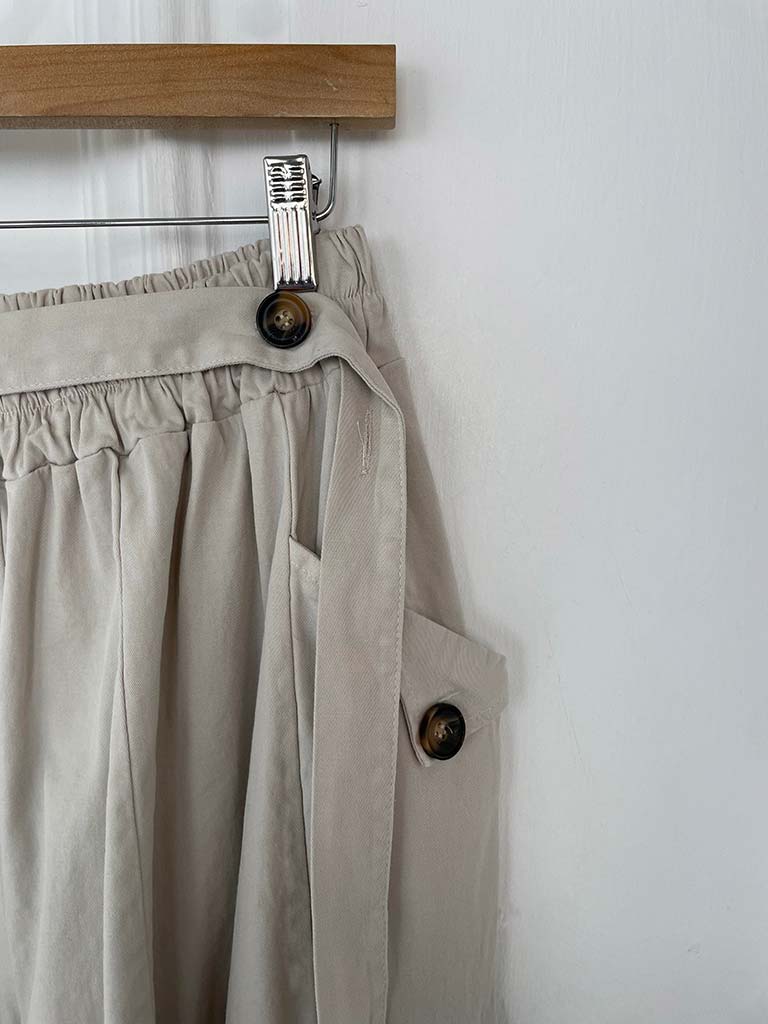 Cocoon Button Trousers - Stone