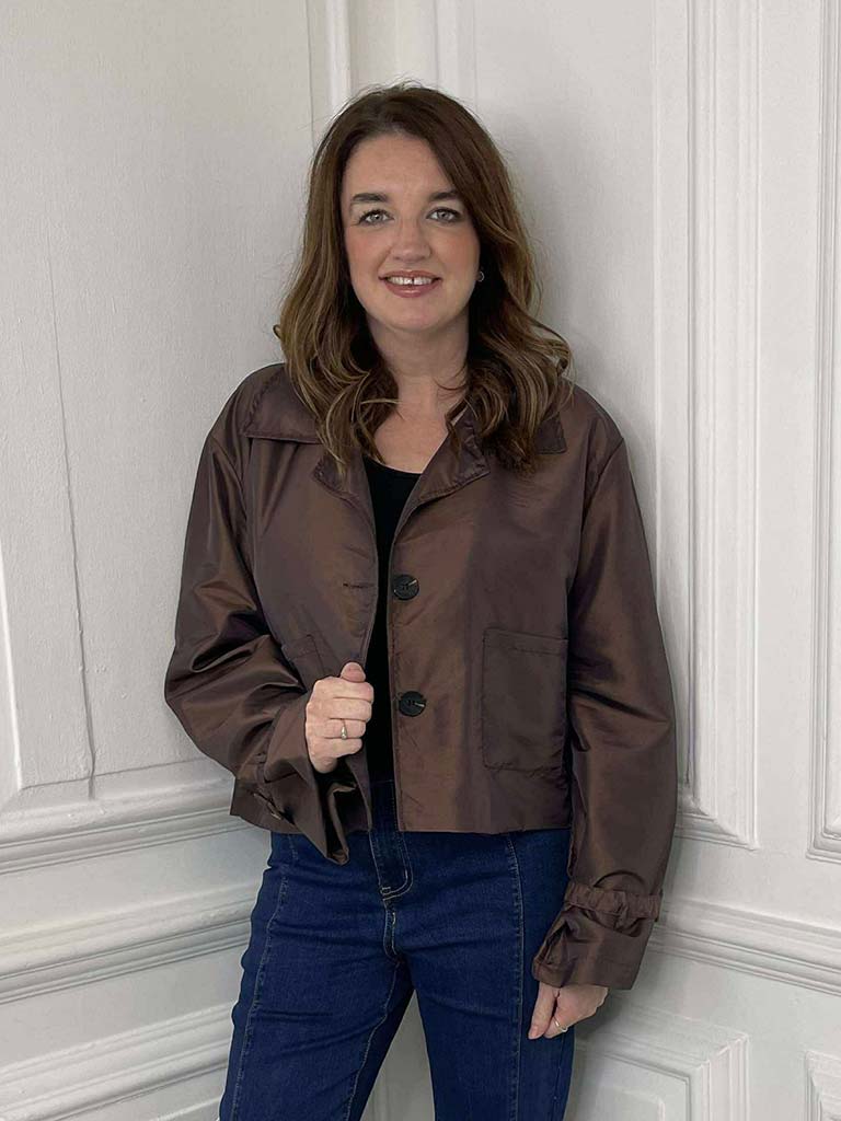 Luxe Iridescent Jacket - Chocolate