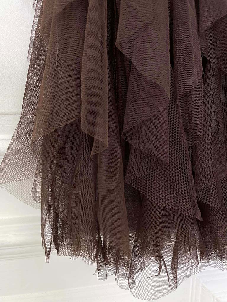 Layered Tulle Skirt - Chocolate