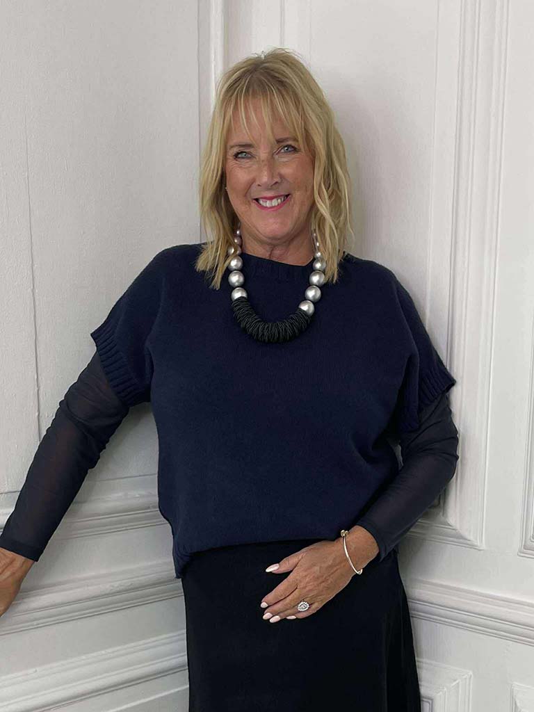 Luxe Mesh Layering Top - Navy