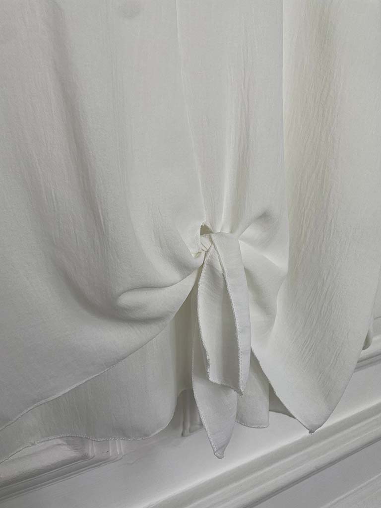 Tie Front Top - Warm White