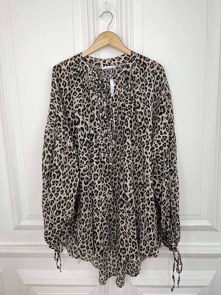 Oversized Leopard Print Tunic