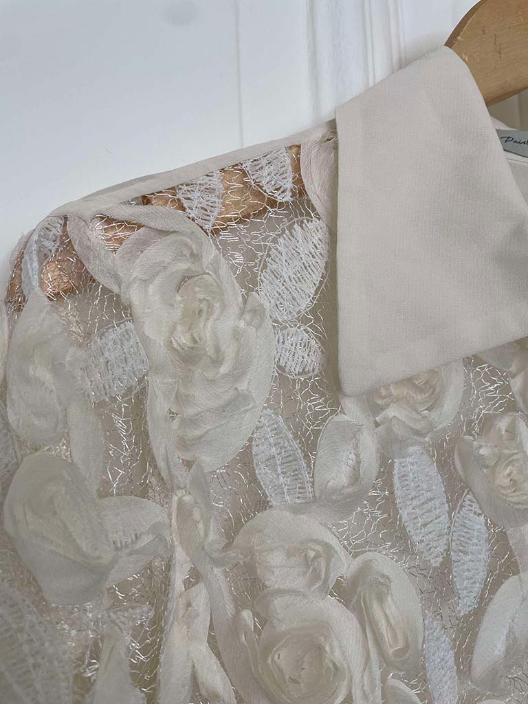 Ivory Rose Mesh Shirt