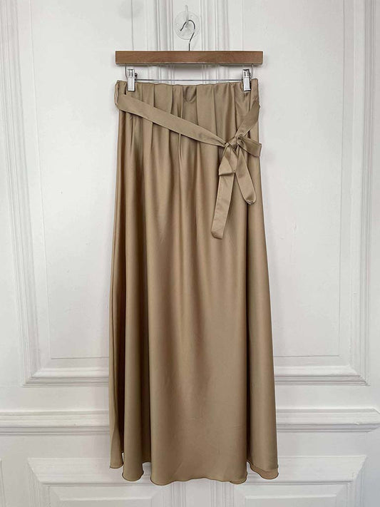 Silk Feel Skirt - Champagne