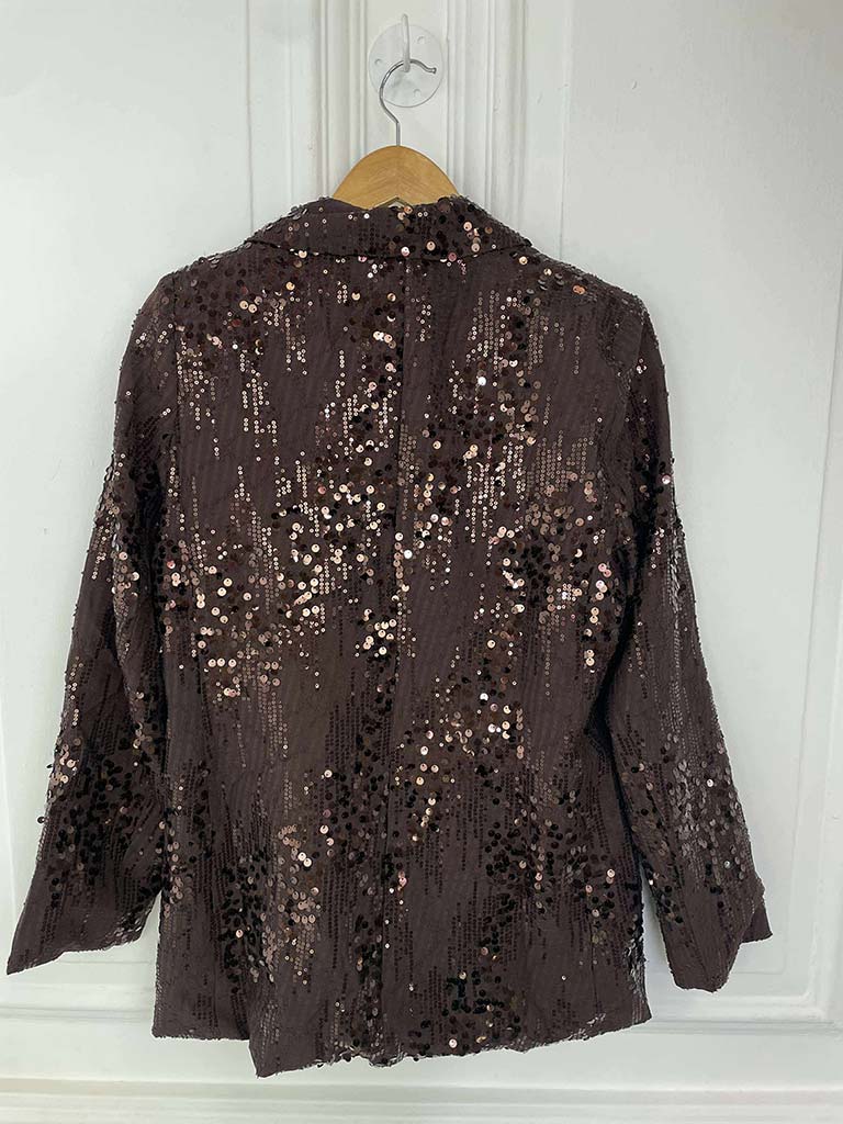 Aurora Sequin Blazer - Chocolate