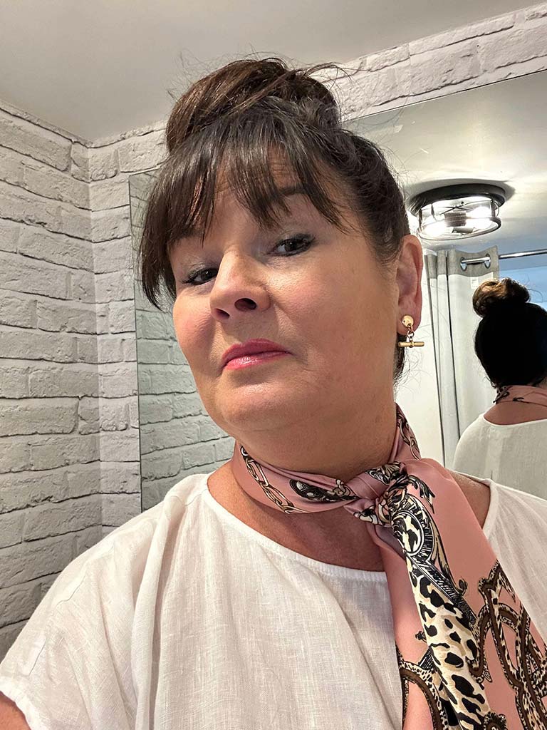 Leopard Print Charm Chain Neckerchief - Pink