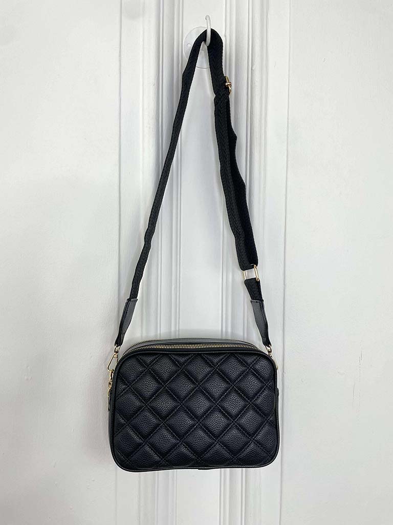 Quilted Cross Body Bag - Black