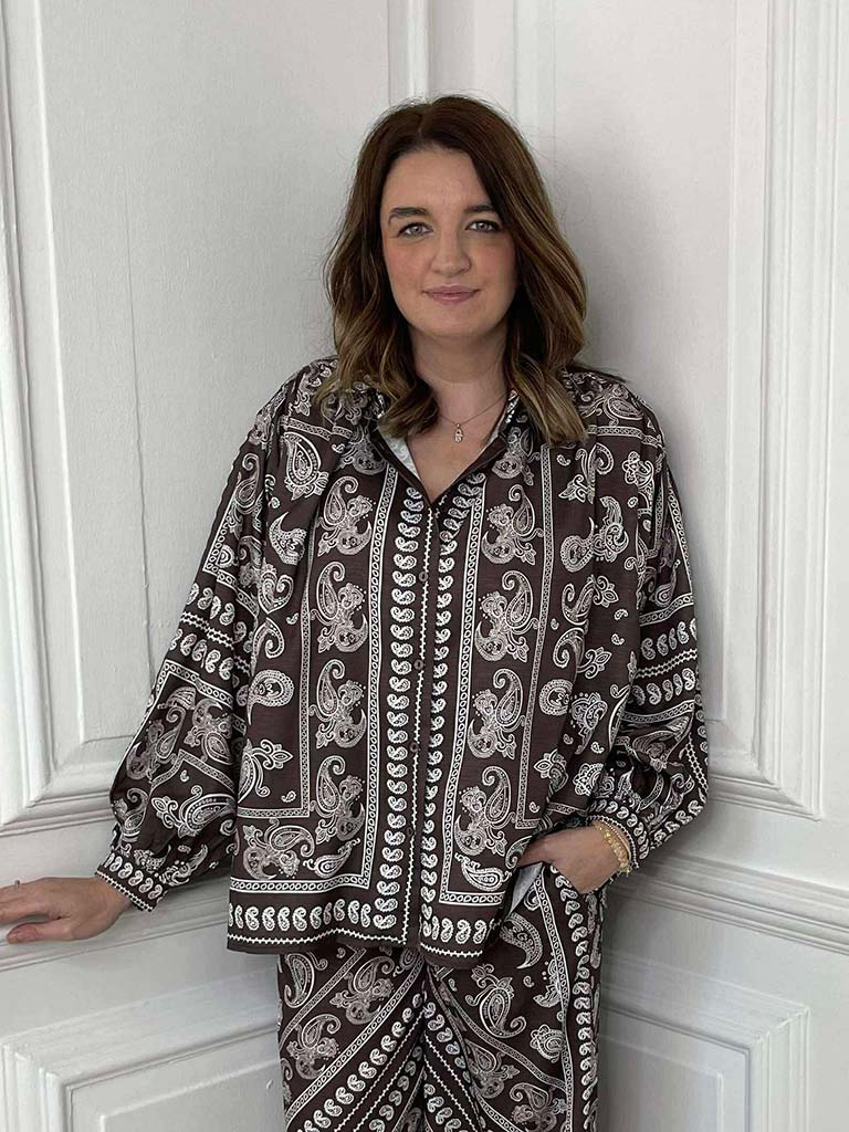 Paisley Long Sleeve Shirt - Espresso