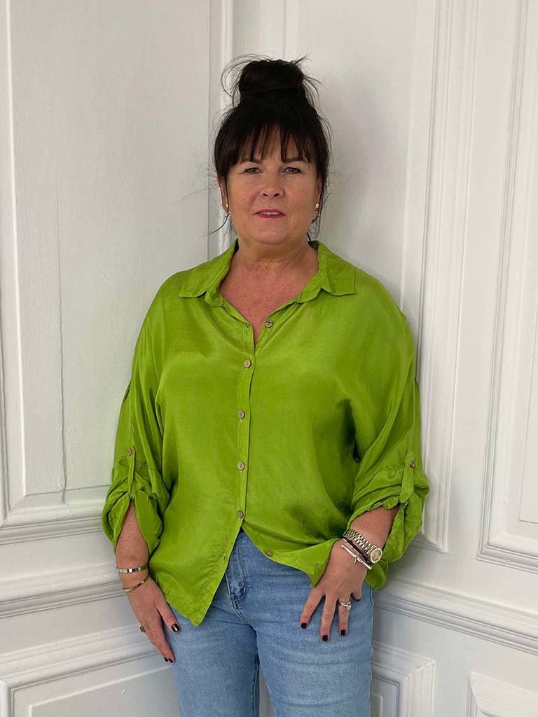 Silk Feel Classic Shirt - Avocado
