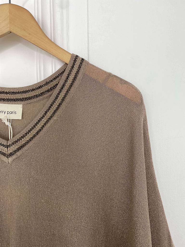 Luxe Shimmer Knit Top - Fawn