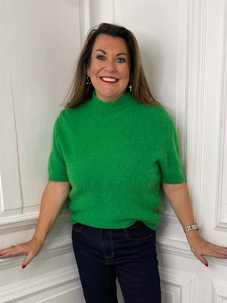 High Neck Short Sleeve Knit - Clover