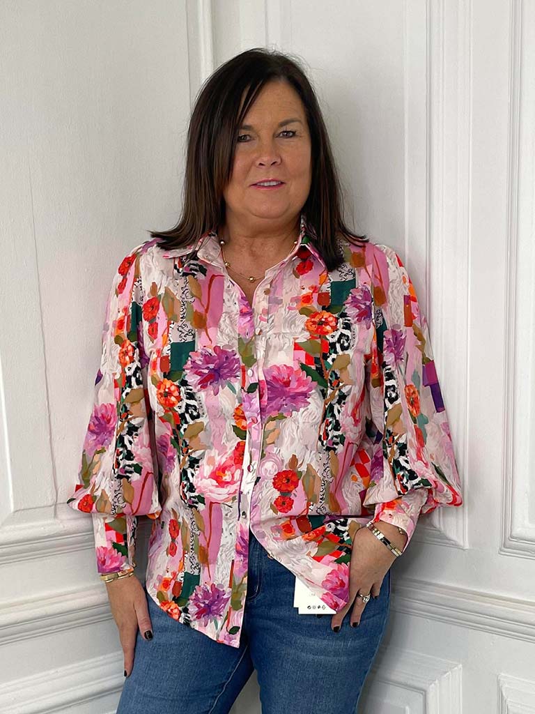Painted Patchwork Floral Shirt