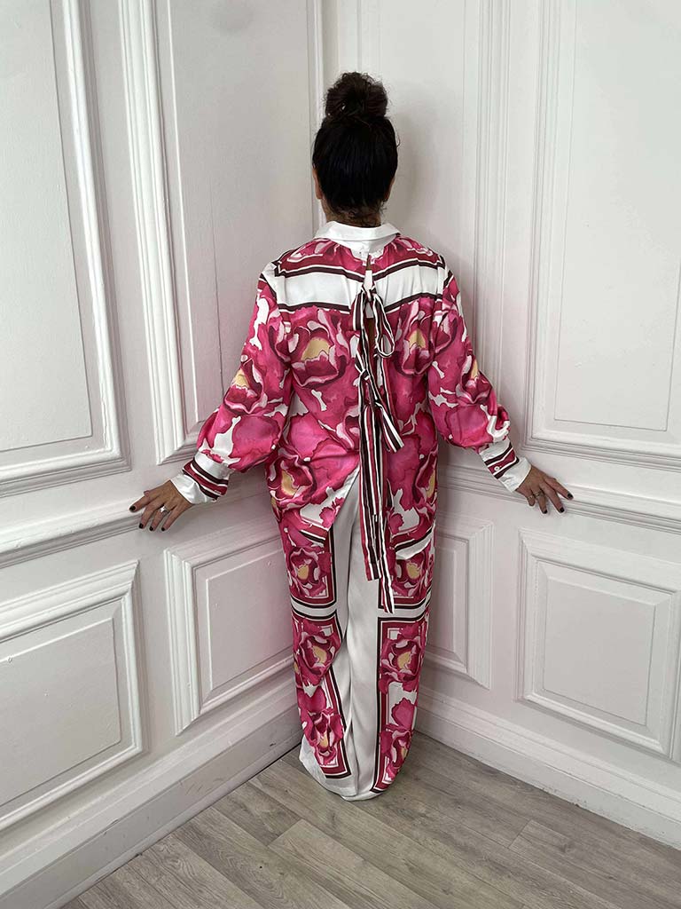 Fuchsia Watercolour Tie Back Co-ord