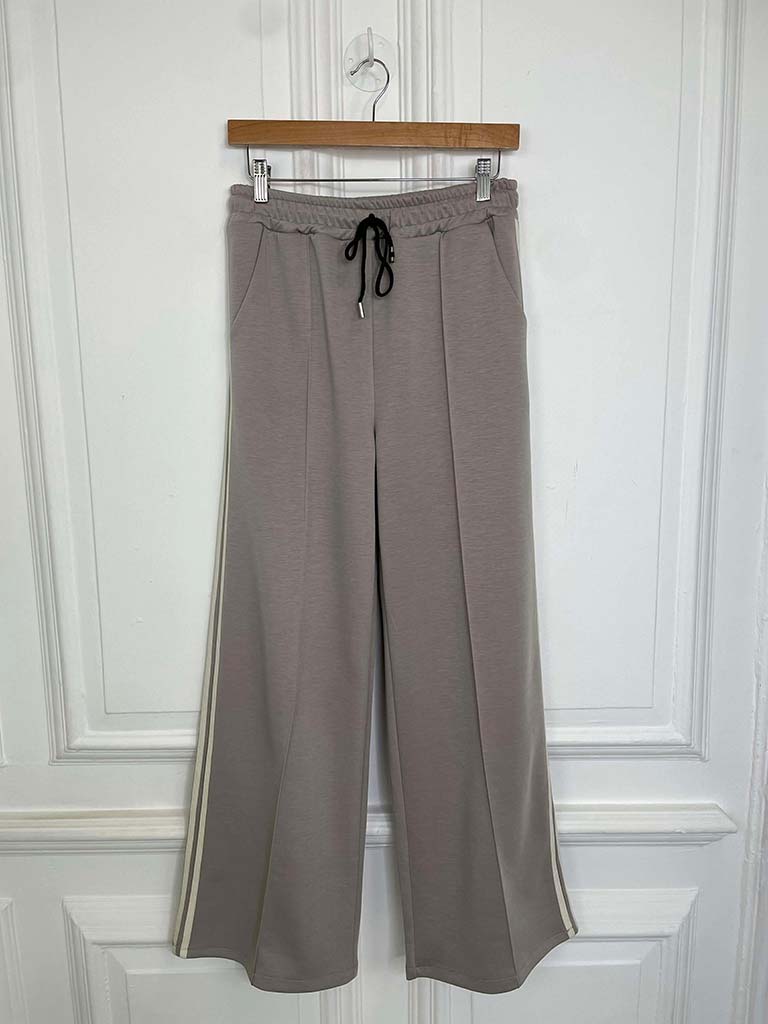 Side Stripe Jersey Joggers - Latte