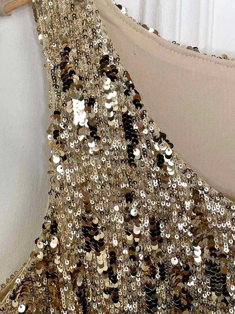 Sequin Vest - Gold