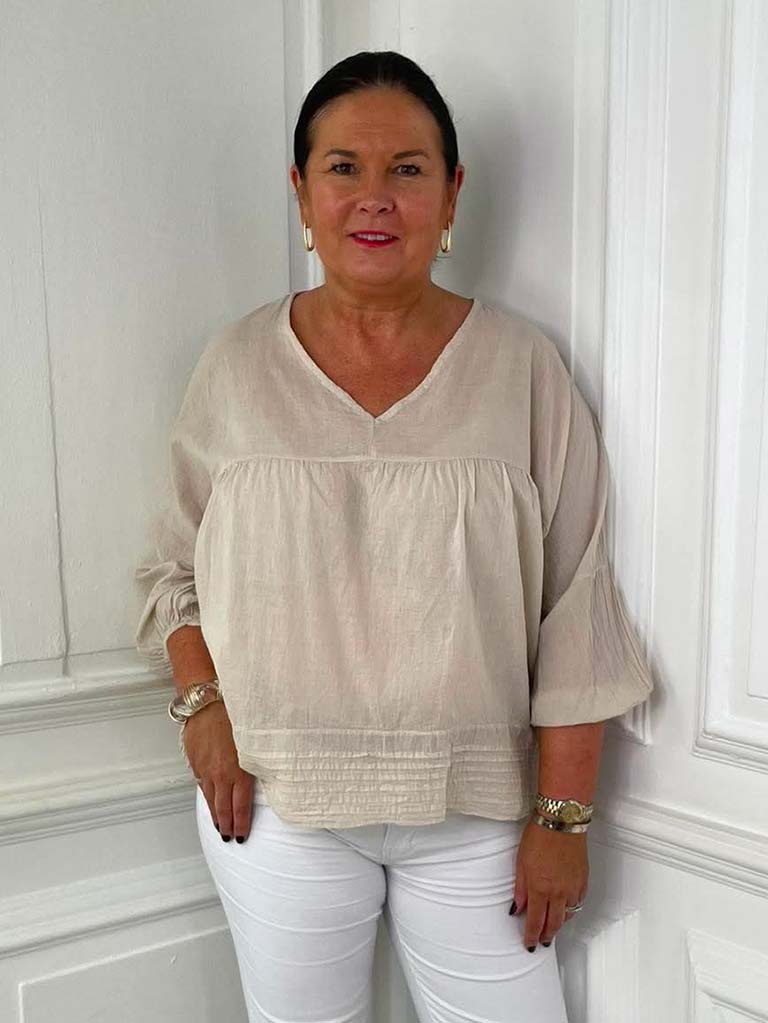 Cotton Smock Top - Stone