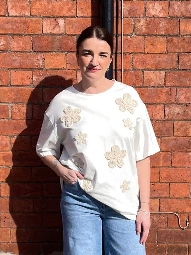 Crochet Flower Tee