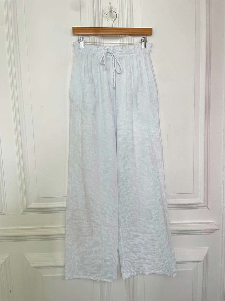 Cloud Cotton Wide Leg Trousers - White